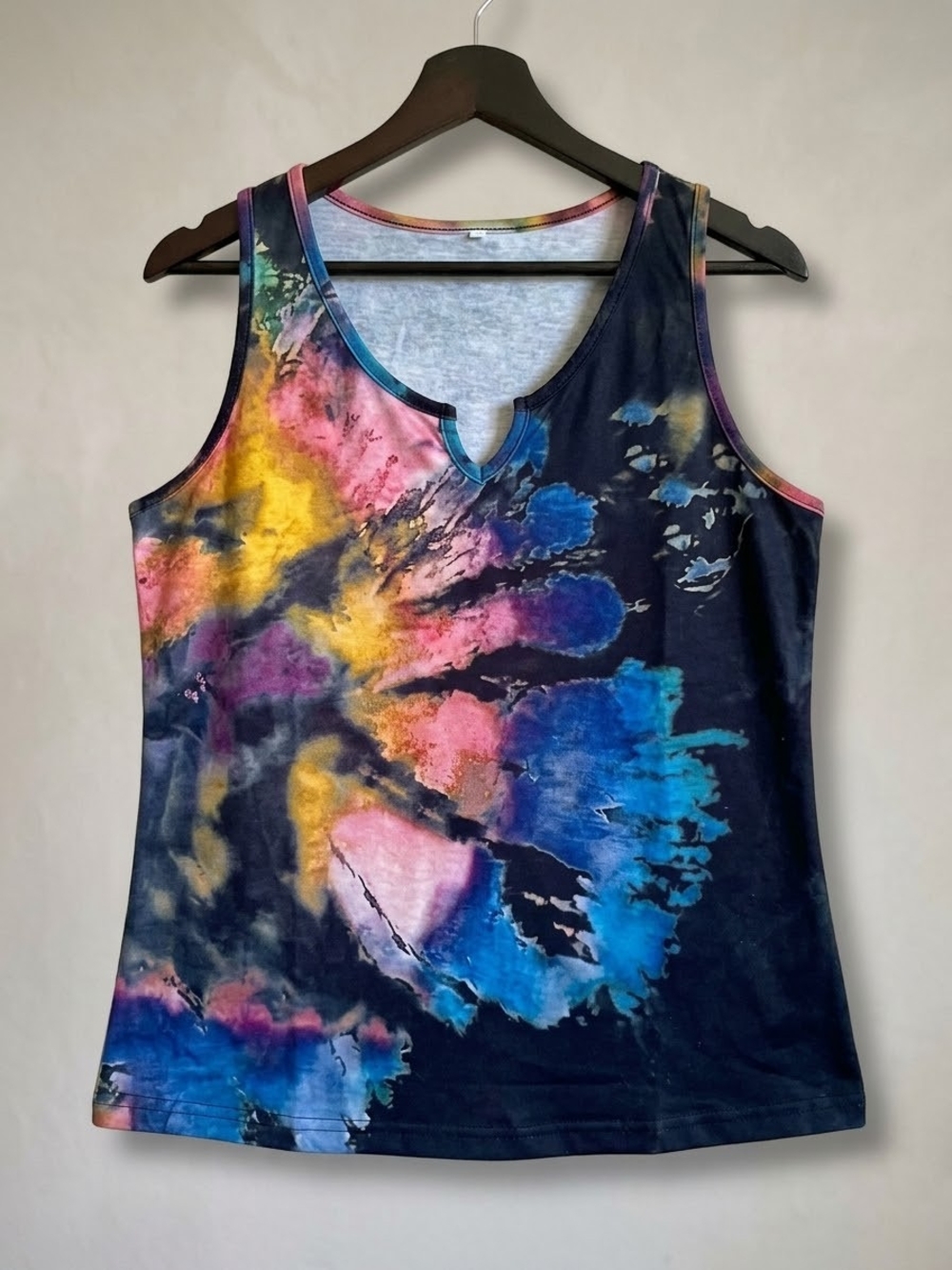 Tie-Dye Scoop Neck Tank Top - Multicolor